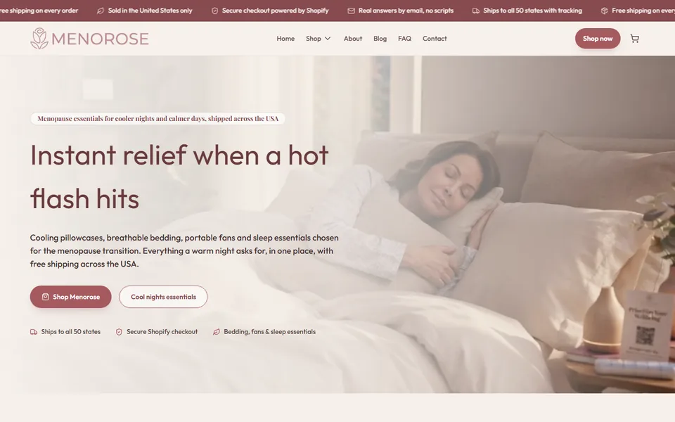Homepage of Menorose